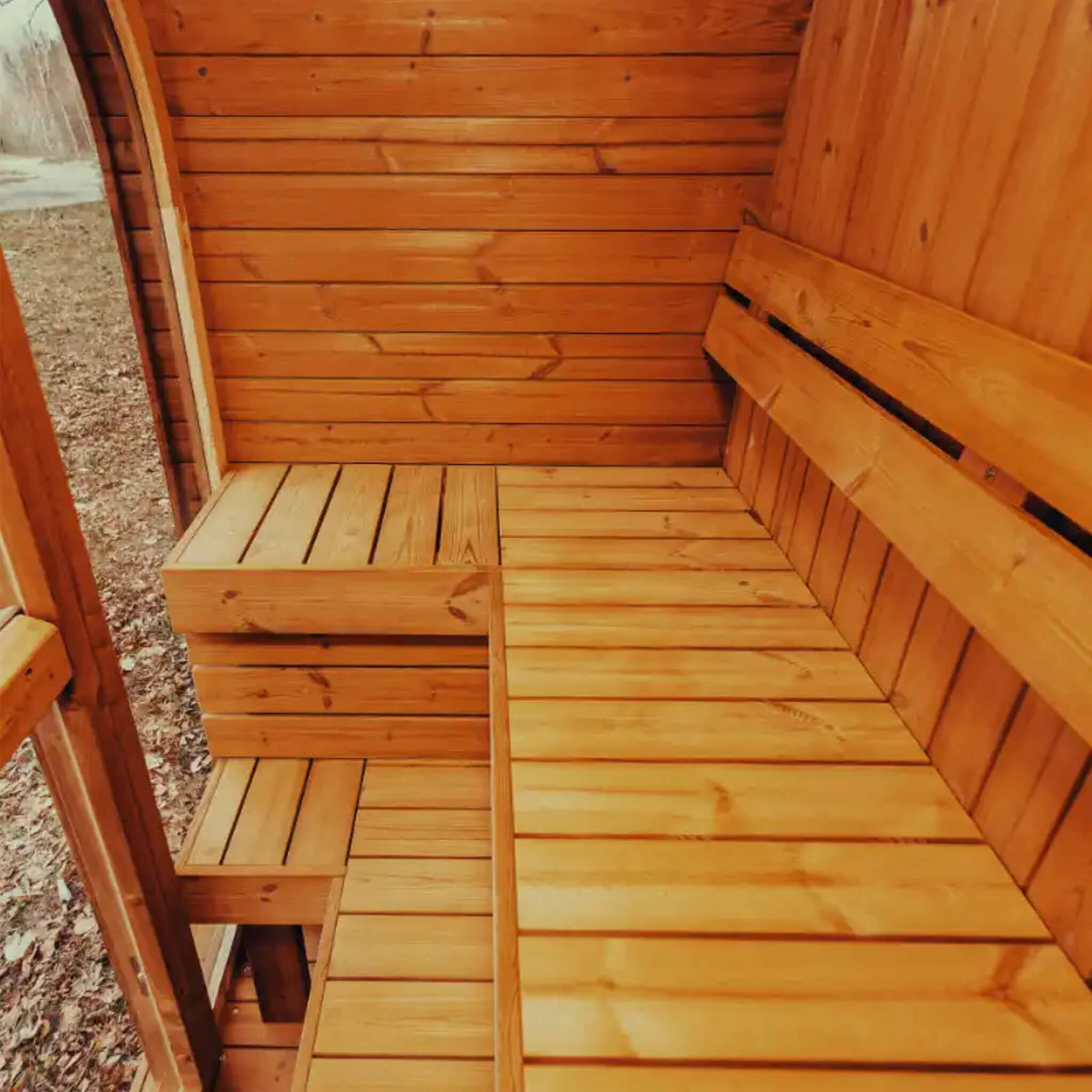 Premium 3-Person Outdoor Scandinavian ThermoWood Cube Sauna Kit With LED Lighting (SAK47582) – SAKSBY WHOLESALE, view 3