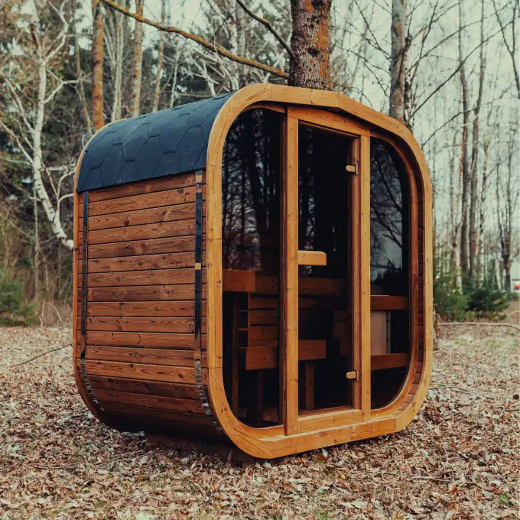 Premium 3-Person Outdoor Scandinavian ThermoWood Cube Sauna Kit With LED Lighting (SAK47582) – SAKSBY WHOLESALE, view 11