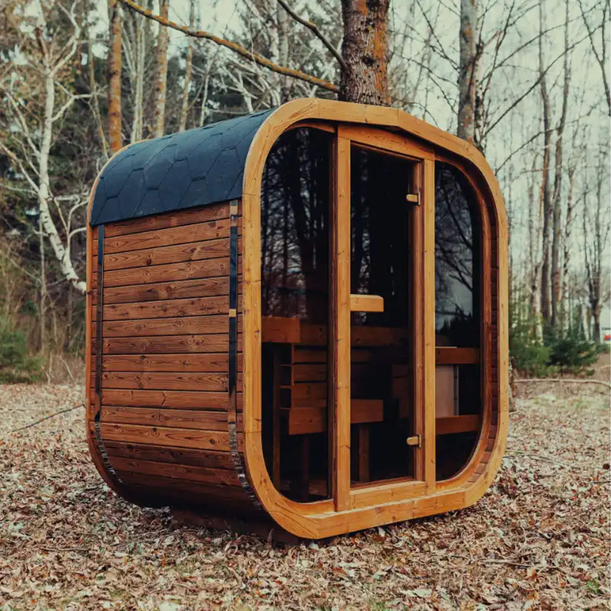 Premium 3-Person Outdoor Scandinavian ThermoWood Cube Sauna Kit With LED Lighting (SAK47582) – SAKSBY WHOLESALE, view 11