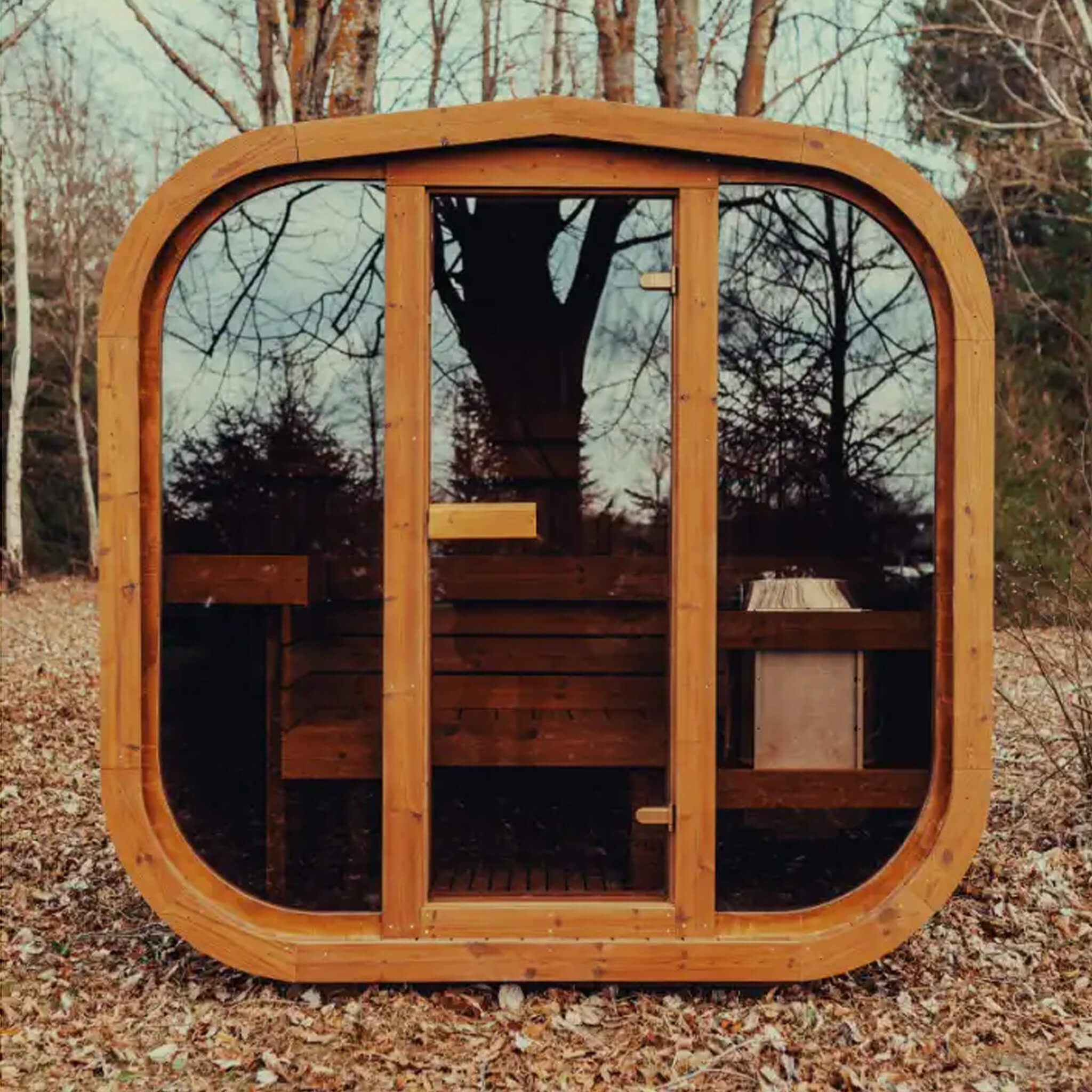 Premium 3-Person Outdoor Scandinavian ThermoWood Cube Sauna Kit With LED Lighting (SAK47582) – SAKSBY WHOLESALE, view 8