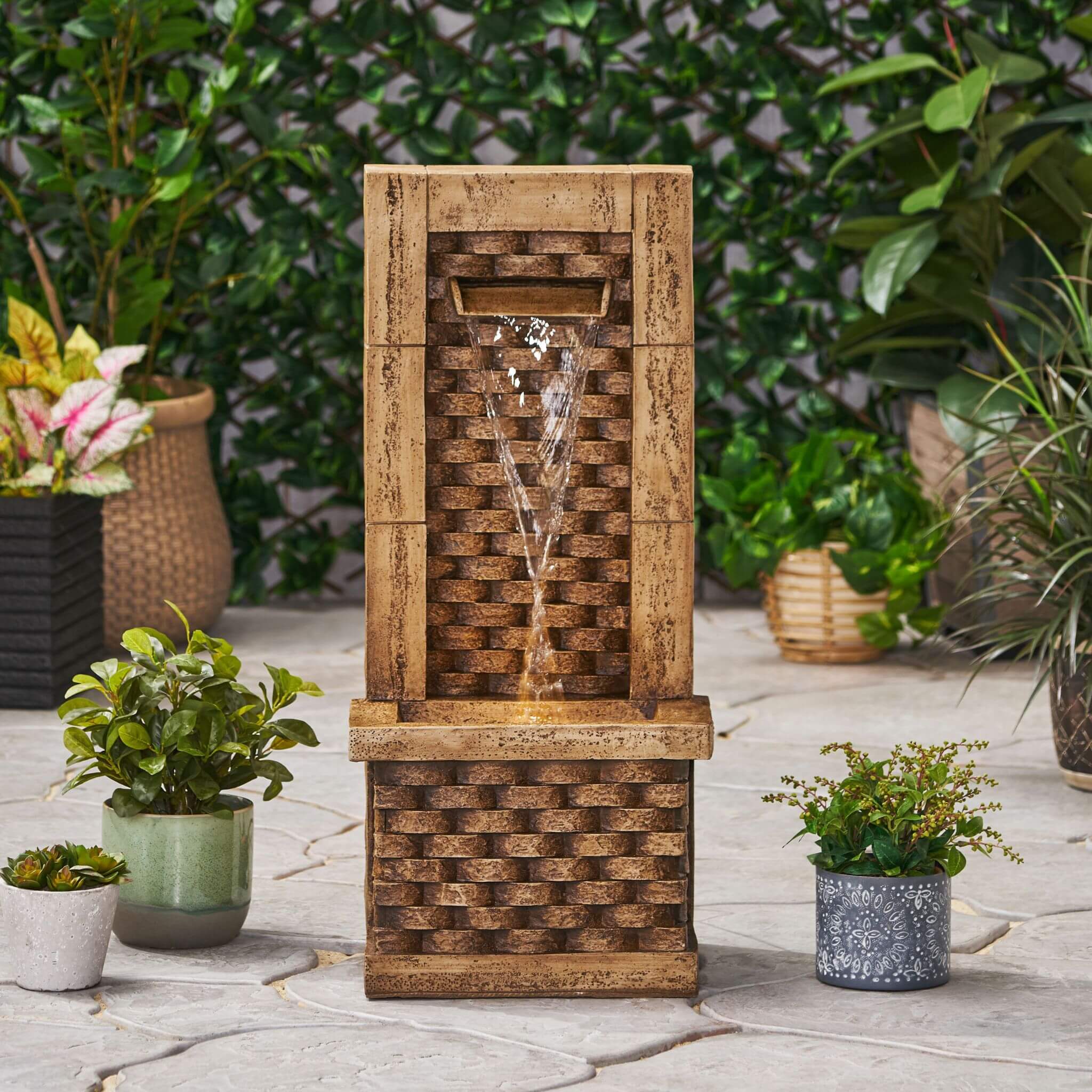 Alora Premium 35-Inch Hand-Crafted Weather-Resistant Waterfall Fountain With LED Lights (SAK86757) – SAKSBY WHOLESALE