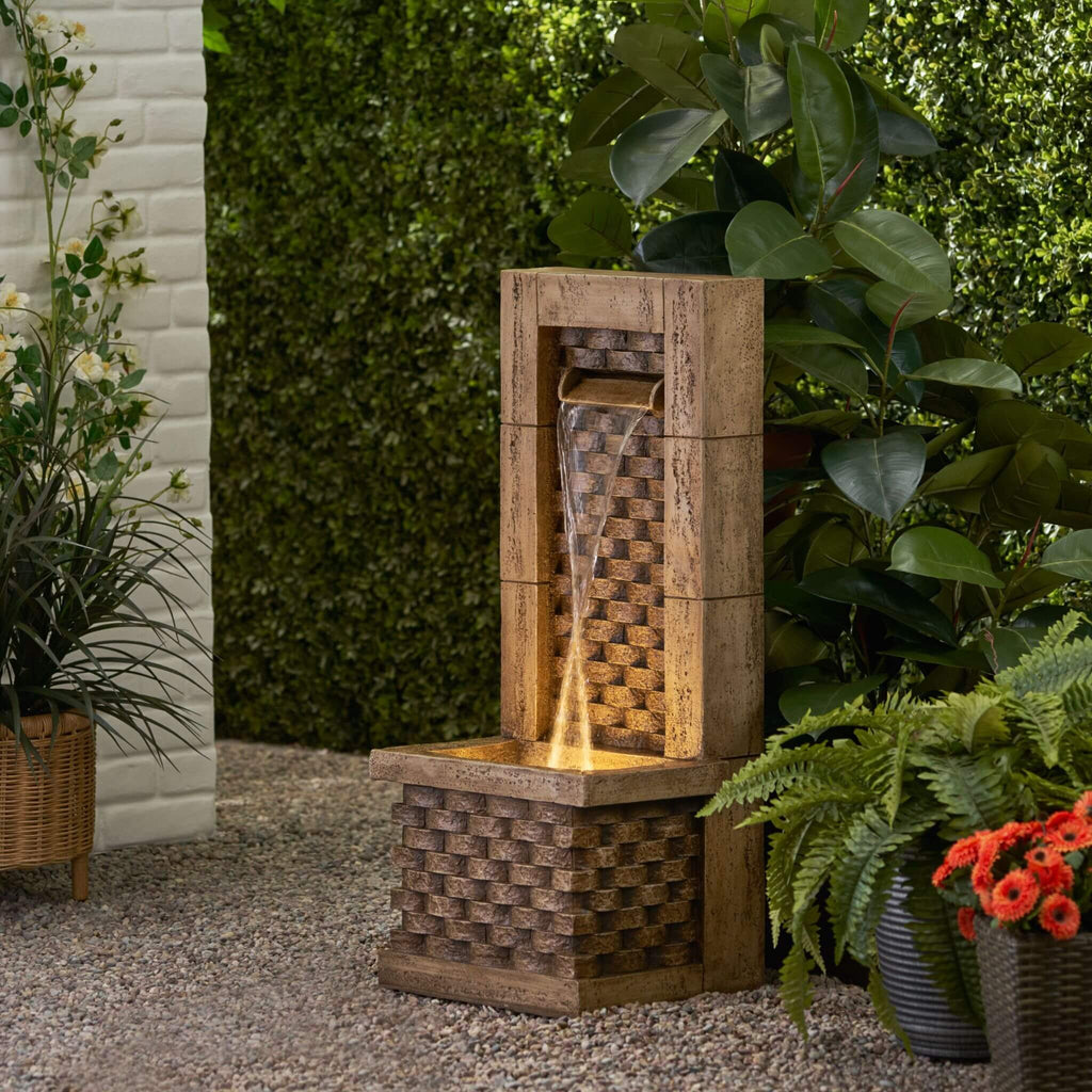 Alora Premium 35-Inch Hand-Crafted Weather-Resistant Waterfall Fountain With LED Lights (SAK86757) – SAKSBY WHOLESALE, view 3