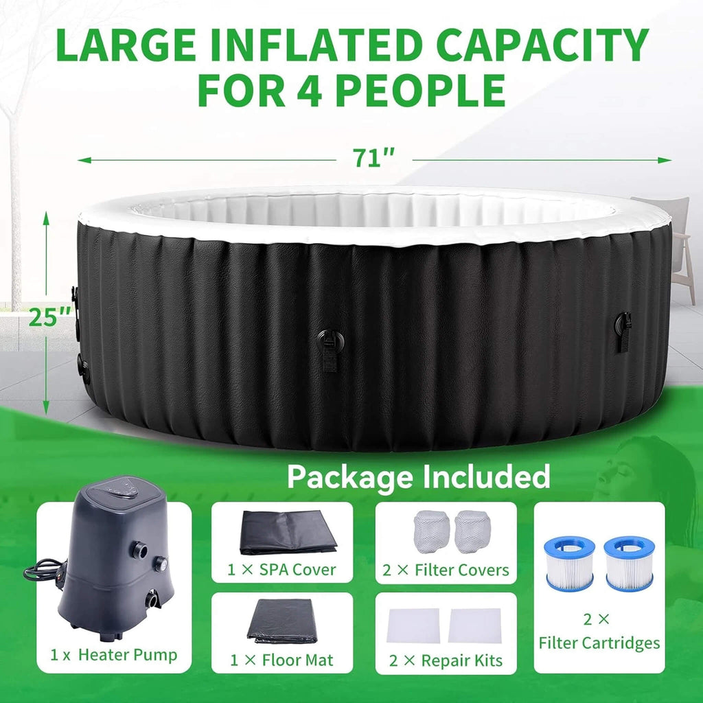 Premium Large 4-Person Inflatable Hot Tub Kit With 8-Color LED Lights (SAK20759) – SAKSBY WHOLESALE, view 14
