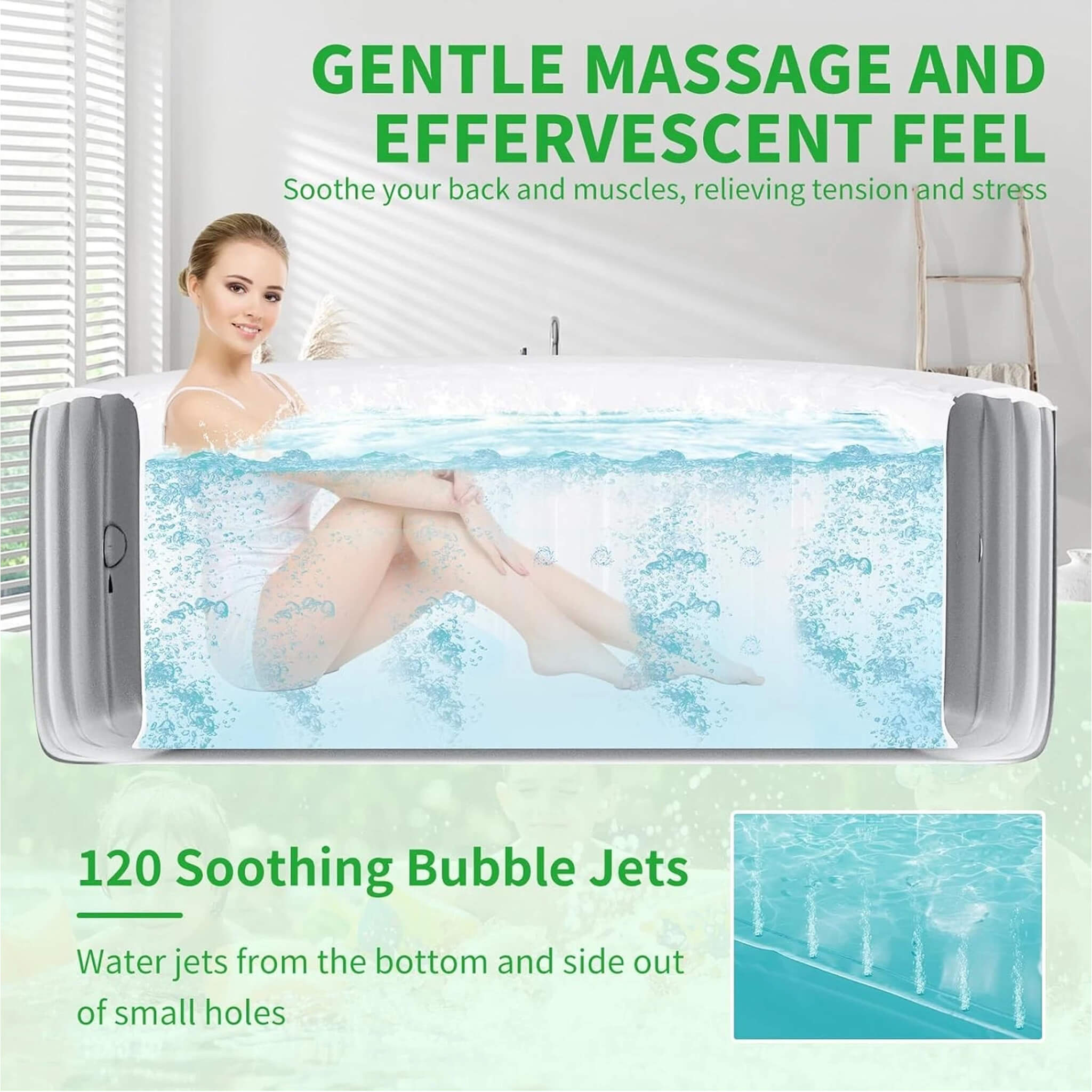Premium Large 4-Person Inflatable Hot Tub Kit With 8-Color LED Lights (SAK20759) – SAKSBY WHOLESALE, view 3