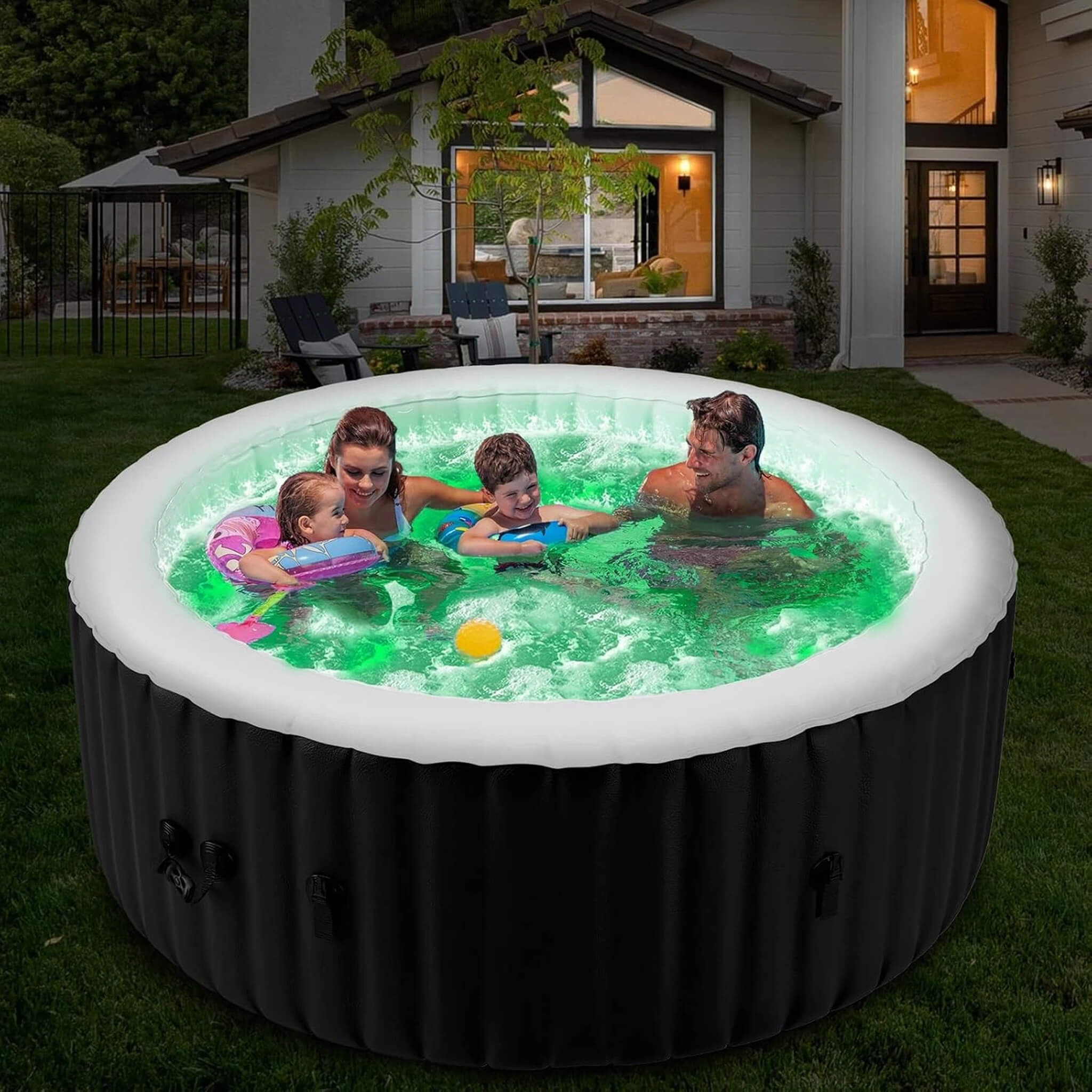 Premium Large 4-Person Inflatable Hot Tub Kit With 8-Color LED Lights (SAK20759) – SAKSBY WHOLESALE, view 12