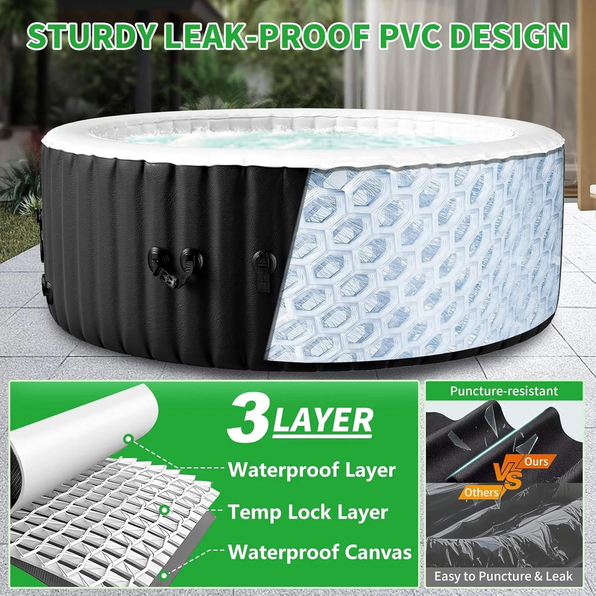 Premium Large 4-Person Inflatable Hot Tub Kit With 8-Color LED Lights (SAK20759) – SAKSBY WHOLESALE, view 9