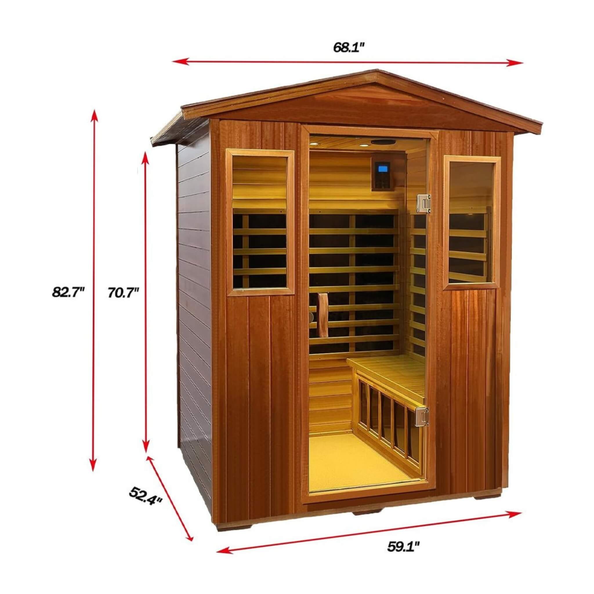 Thermoa Valois Premium 4-Person 2050W Luxury Low EMF Outdoor FAR Infrared Home Sauna With Bluetooth Audio (SAK15372) – SAKSBY
