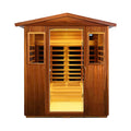 Thermora Moretti 4-Person Outdoor Mahogany Full Spectrum Ultra-Low EMF FAR Infrared Sauna With Chromotherapy And Bluetooth Sp