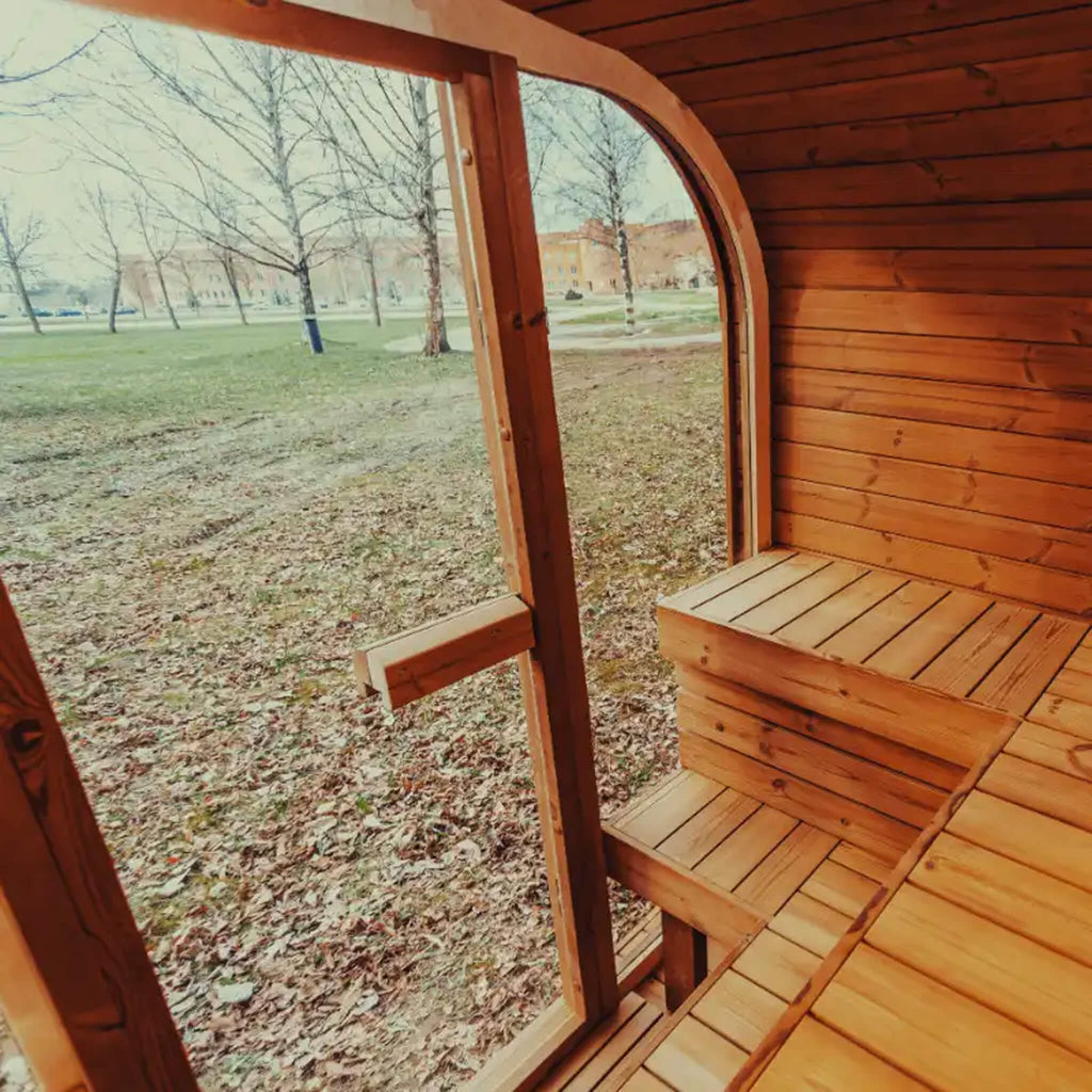 Premium 4-Person Outdoor Scandinavian ThermoWood Cube Sauna Kit With LED Lighting (SAK25470) – SAKSBY WHOLESALE, view 7
