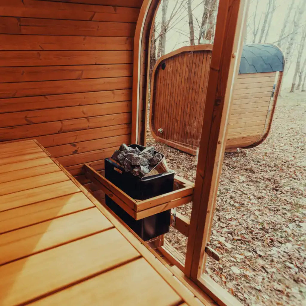 Premium 4-Person Outdoor Scandinavian ThermoWood Cube Sauna Kit With LED Lighting (SAK25470) – SAKSBY WHOLESALE, view 8