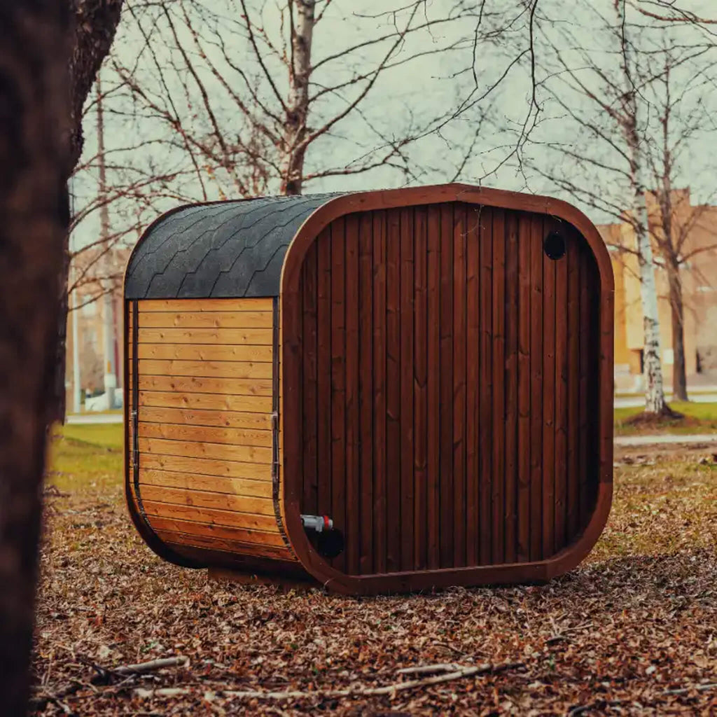 Premium 4-Person Outdoor Scandinavian ThermoWood Cube Sauna Kit With LED Lighting (SAK25470) – SAKSBY WHOLESALE, view 12