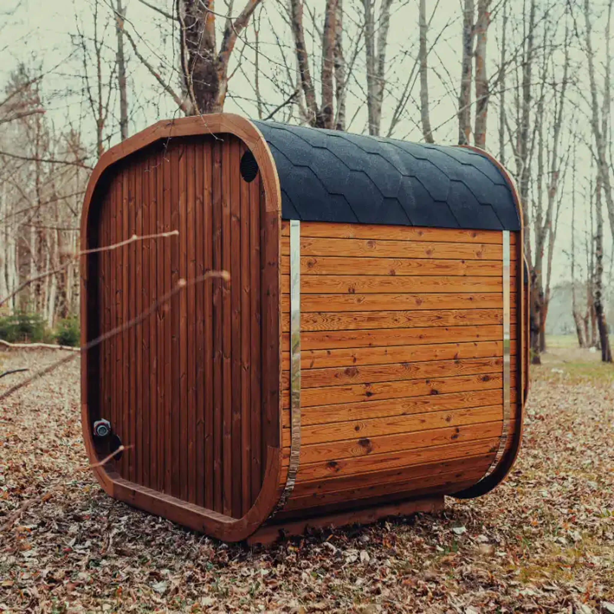 Premium 4-Person Outdoor Scandinavian ThermoWood Cube Sauna Kit With LED Lighting (SAK25470) – SAKSBY WHOLESALE, view 11