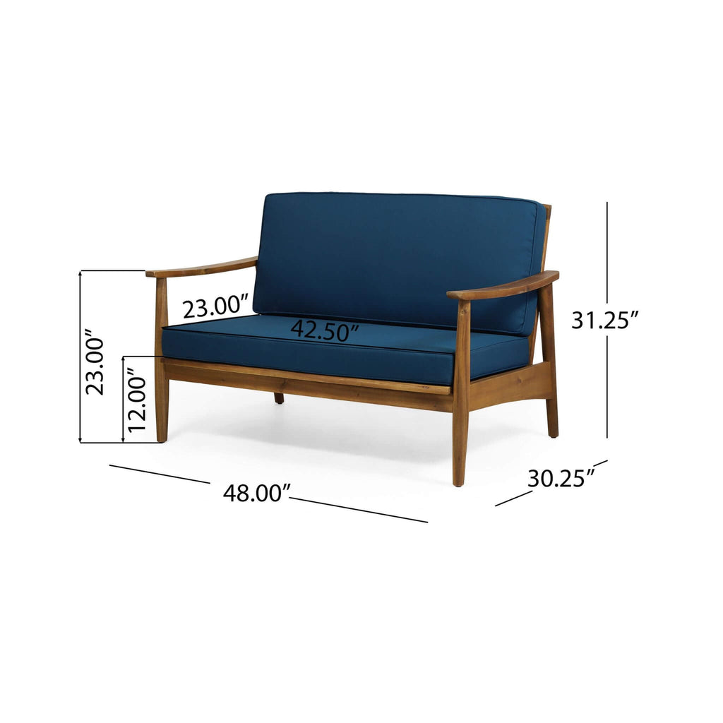 Alora Premium 4-Piece Wooden Outdoor Patio Conversation Seating Set With Cushions (SAK31469) – SAKSBY WHOLESALE, view 11