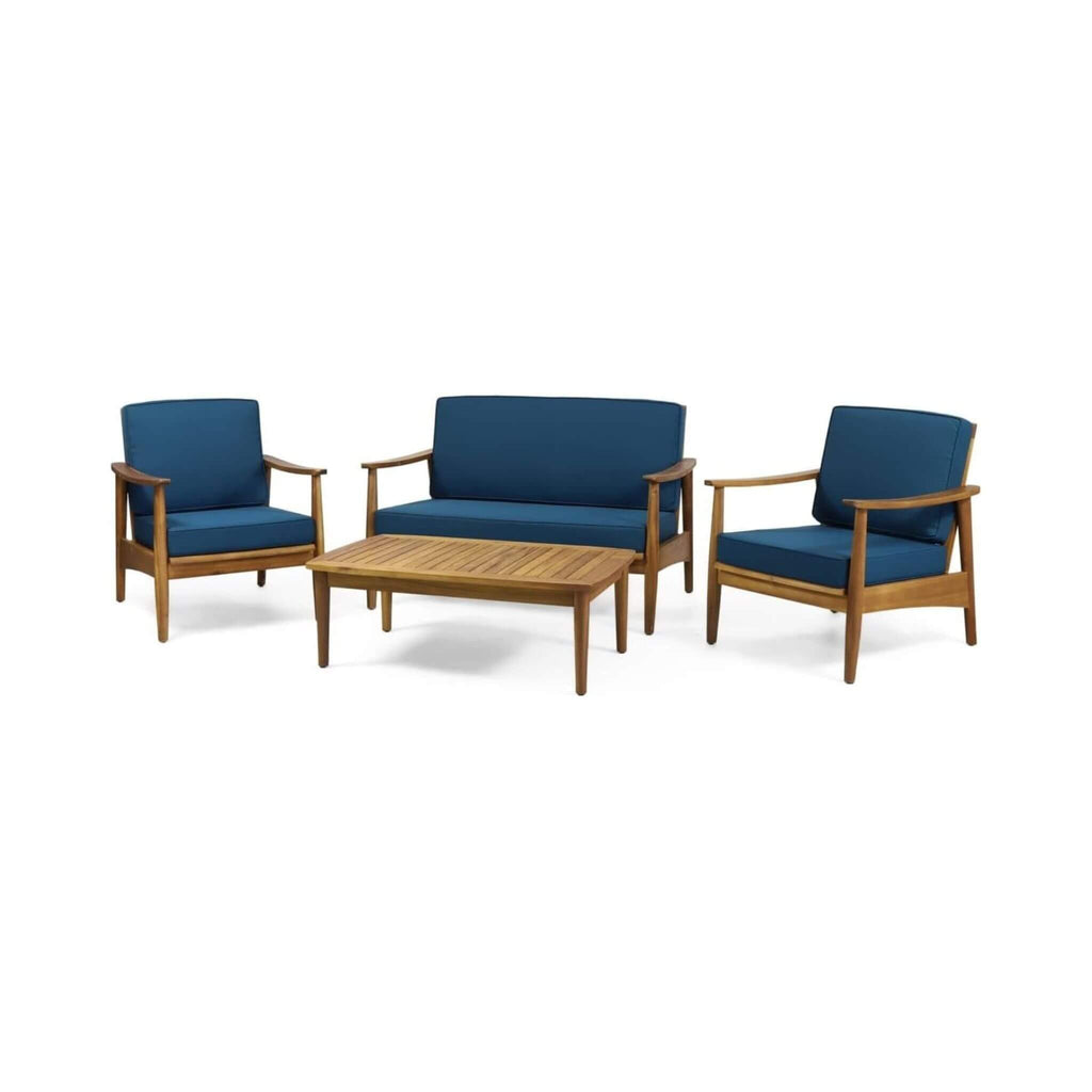 Alora Premium 4-Piece Wooden Outdoor Patio Conversation Seating Set With Cushions (SAK31469) – SAKSBY WHOLESALE, view 4