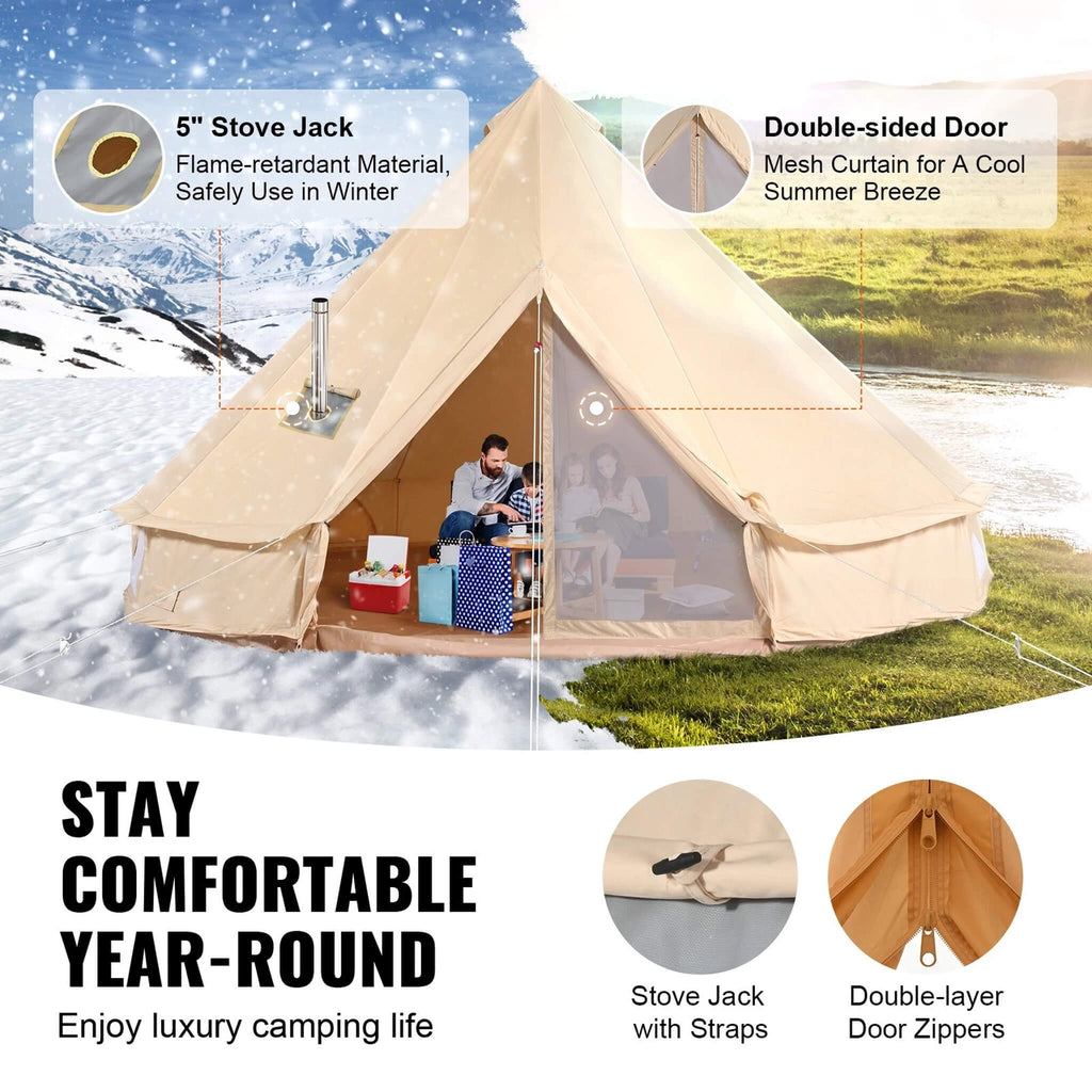 Premium 4-Season Camping Canvas Bell Yurt Tent With Stove Jack (SAK47589) – SAKSBY WHOLESALE, view 3