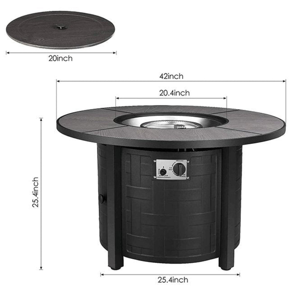 Alora Premium 42-Inch Outdoor 50K BTU Propane Patio Gas Fire Pit Coffee Table W/ Cover (SAK95331) – SAKSBY WHOLESALE, view 4