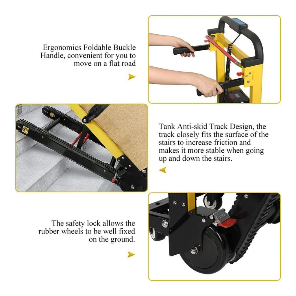 Premium 440LBS Electric Stair Climbing Dolly Hand Truck Folding Cart With Wheels (SAK31825) – SAKSBY WHOLESALE, view 4