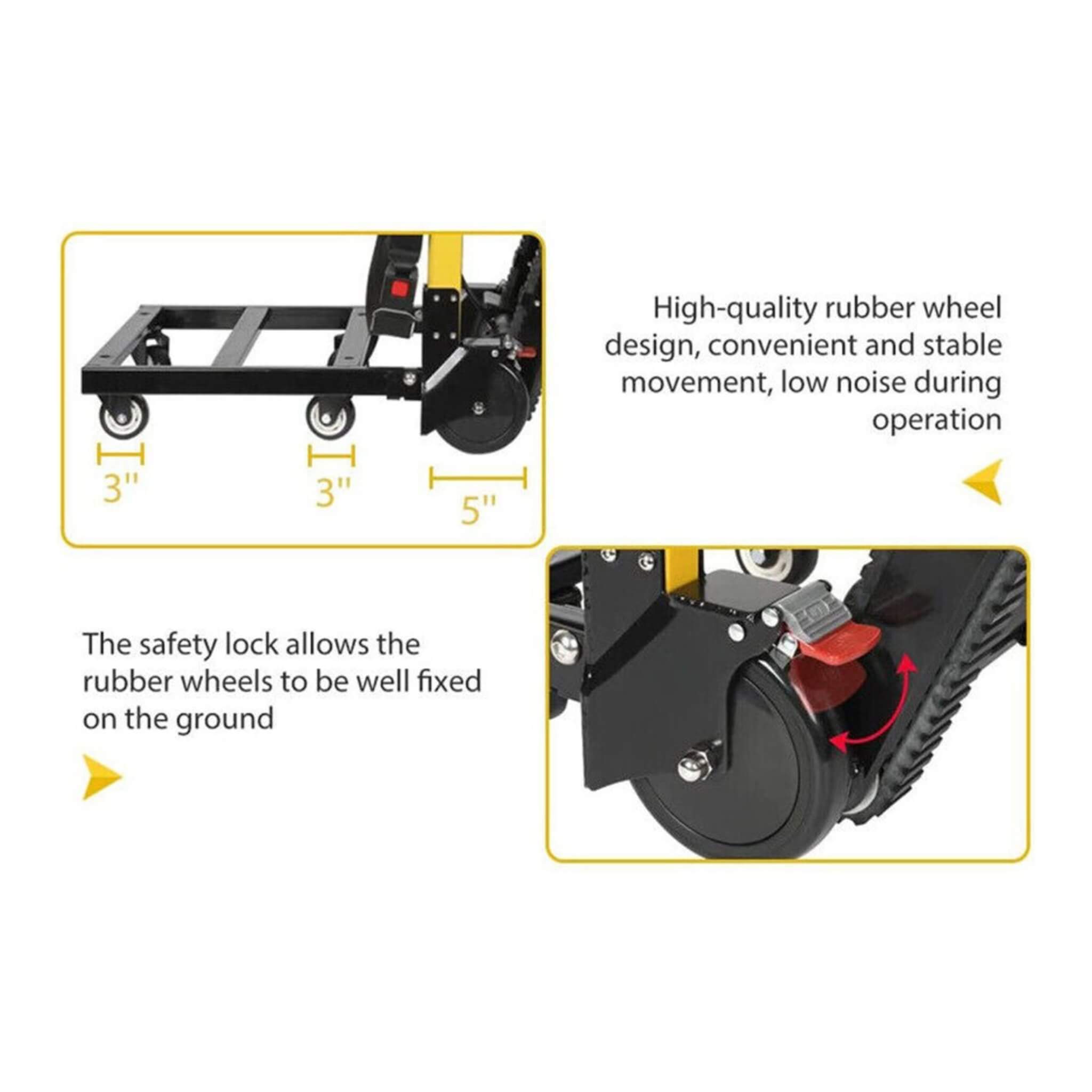 Premium 440LBS Electric Stair Climbing Dolly Hand Truck Folding Cart With Wheels (SAK31825) – SAKSBY WHOLESALE, view 6