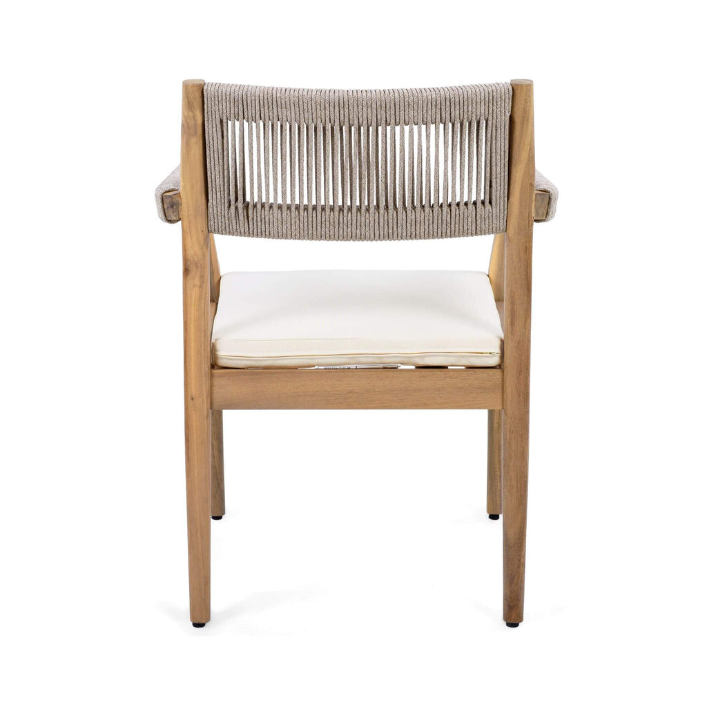 Alora Premium 5-Piece Outdoor Acacia Wood Patio Furniture Set With Braided Dining Chairs, Cushions, And Dining Table (SAK2675