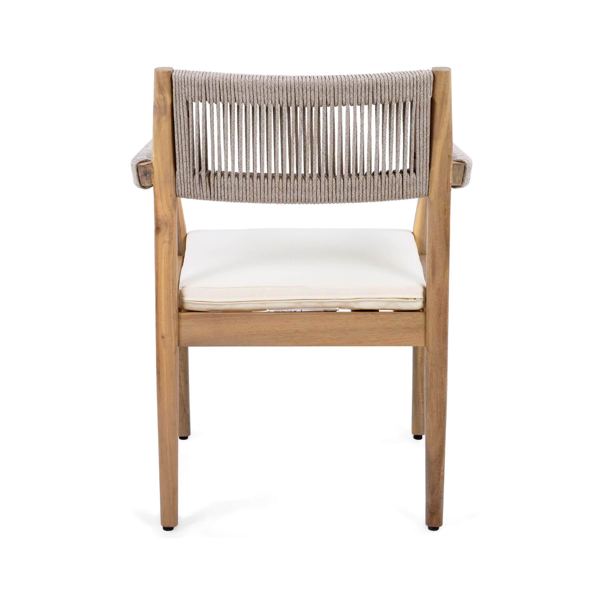 Alora Premium 5-Piece Outdoor Acacia Wood Patio Furniture Set With Braided Dining Chairs, Cushions, And Dining Table (SAK2675