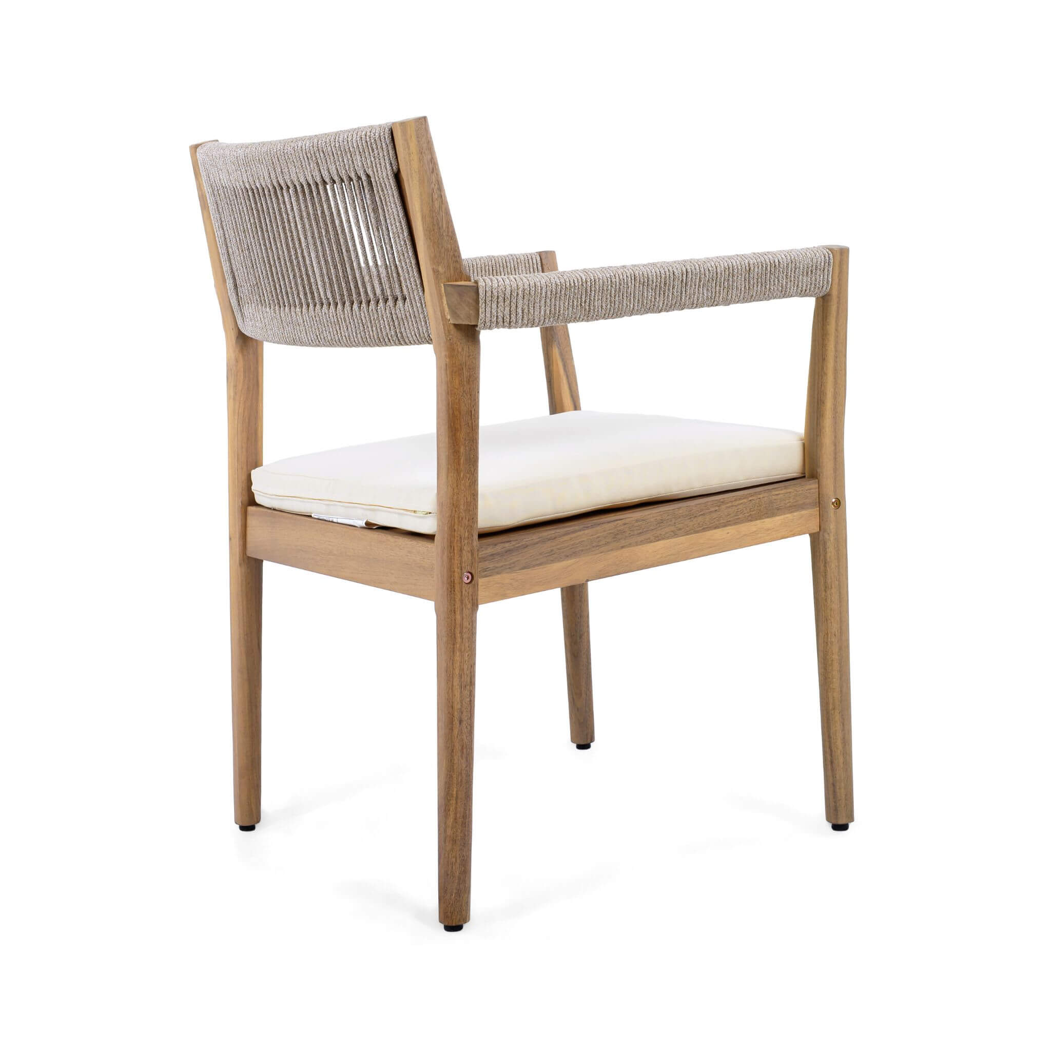 Alora Premium 5-Piece Outdoor Acacia Wood Patio Furniture Set With Braided Dining Chairs, Cushions, And Dining Table (SAK2675