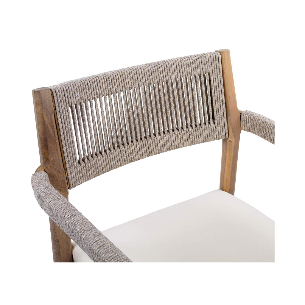Alora Premium 5-Piece Outdoor Acacia Wood Patio Furniture Set With Braided Dining Chairs, Cushions, And Dining Table (SAK2675