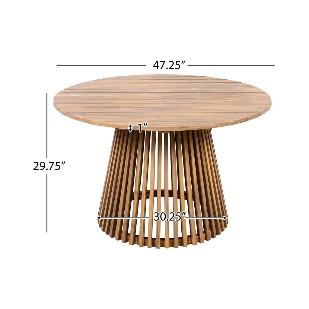 Alora Premium 5-Piece Outdoor Acacia Wood Patio Furniture Set With Braided Dining Chairs, Cushions, And Dining Table (SAK2675