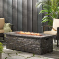 Alora Premium 56" Outdoor Rectangular Concrete Propane Fire Pit W/ Faux Stone Pattern, 50K BTU (SAK31845) – SAKSBY WHOLESALE,