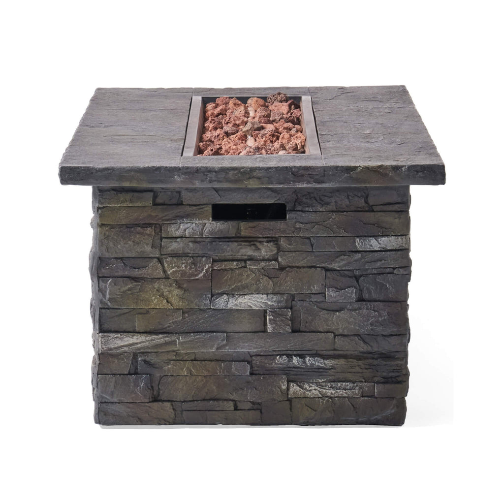 Alora Premium 56" Outdoor Rectangular Concrete Propane Fire Pit W/ Faux Stone Pattern, 50K BTU (SAK31845) – SAKSBY WHOLESALE,