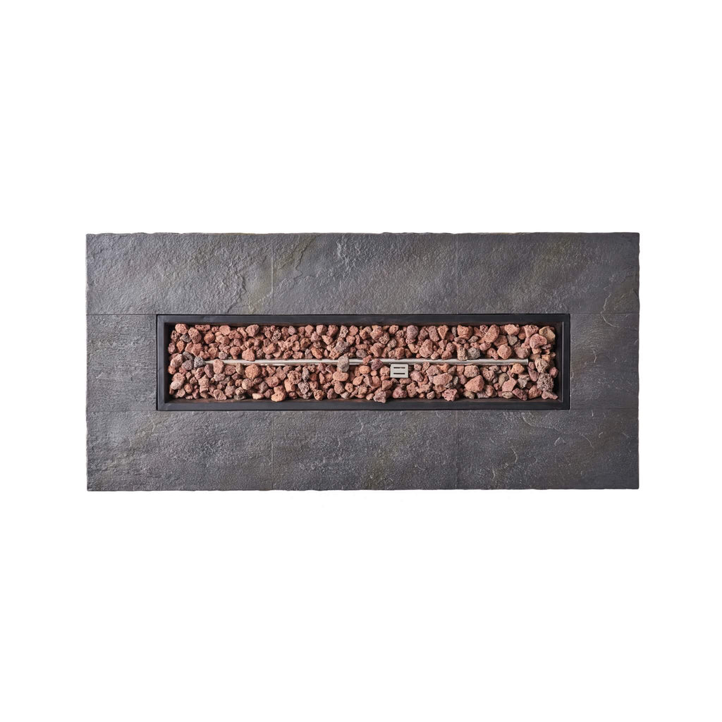 Alora Premium 56" Outdoor Rectangular Concrete Propane Fire Pit W/ Faux Stone Pattern, 50K BTU (SAK31845) – SAKSBY WHOLESALE,