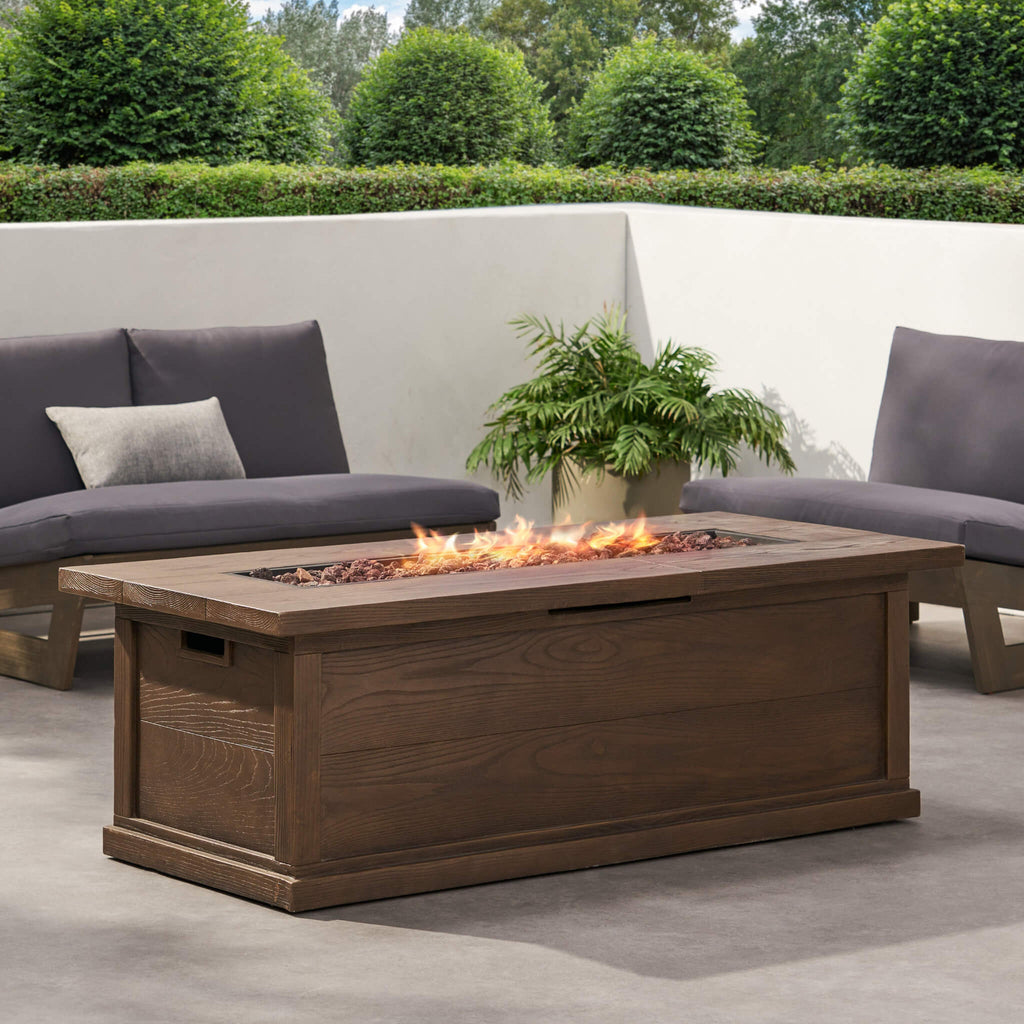Alora Premium 56" Transitional Rectangular Outdoor Propane Gas Fire Pit Table, 50K BTU (SAK25790) – SAKSBY WHOLESALE, view 6