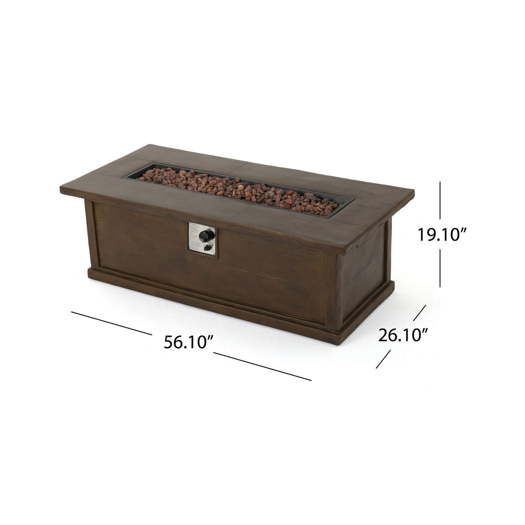 Alora Premium 56" Transitional Rectangular Outdoor Propane Gas Fire Pit Table, 50K BTU (SAK25790) – SAKSBY WHOLESALE, view 13