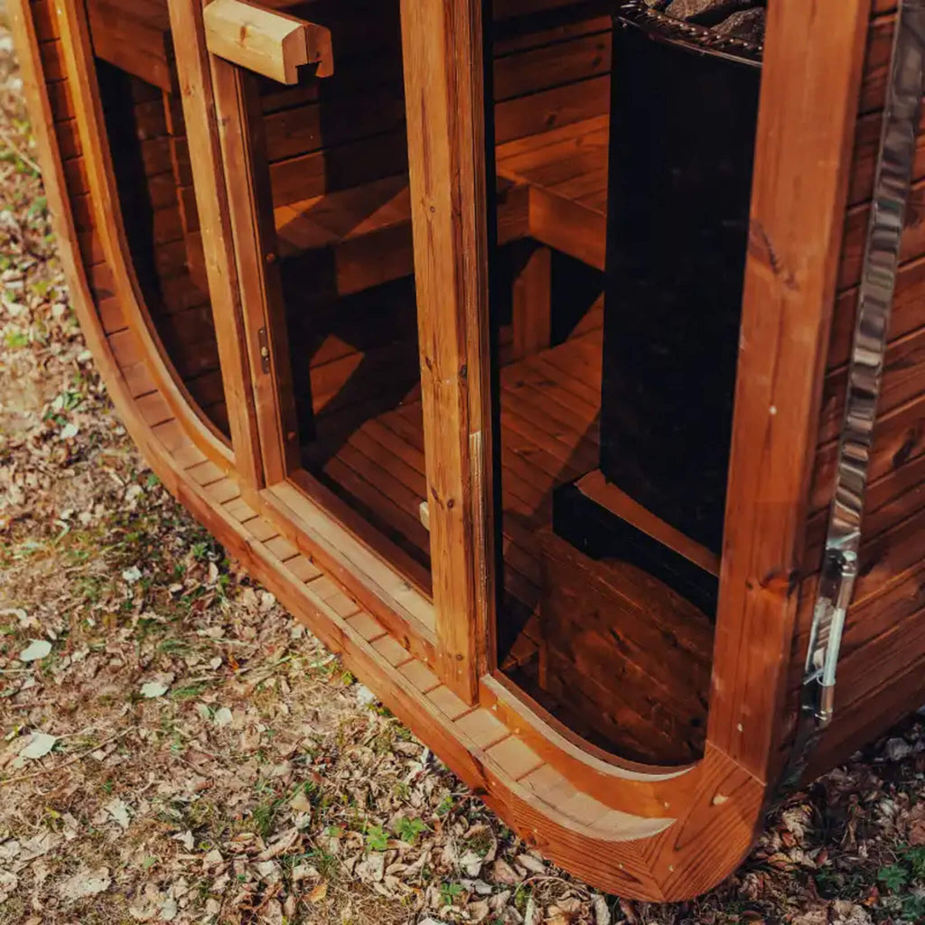Premium 6-Person Outdoor Scandinavian ThermoWood Cube Sauna Kit With LED Lighting (SAK89146) – SAKSBY WHOLESALE, view 3