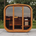Premium 6-Person Outdoor Scandinavian ThermoWood Cube Sauna Kit With LED Lighting (SAK89146) – SAKSBY WHOLESALE
