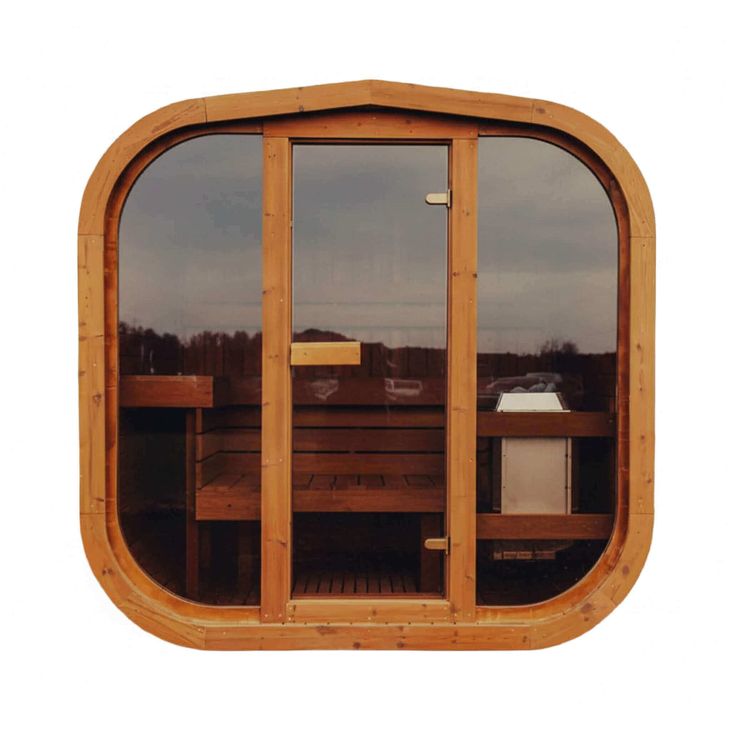 Premium 6-Person Outdoor Scandinavian ThermoWood Cube Sauna Kit With LED Lighting (SAK89146) – SAKSBY WHOLESALE, view 13