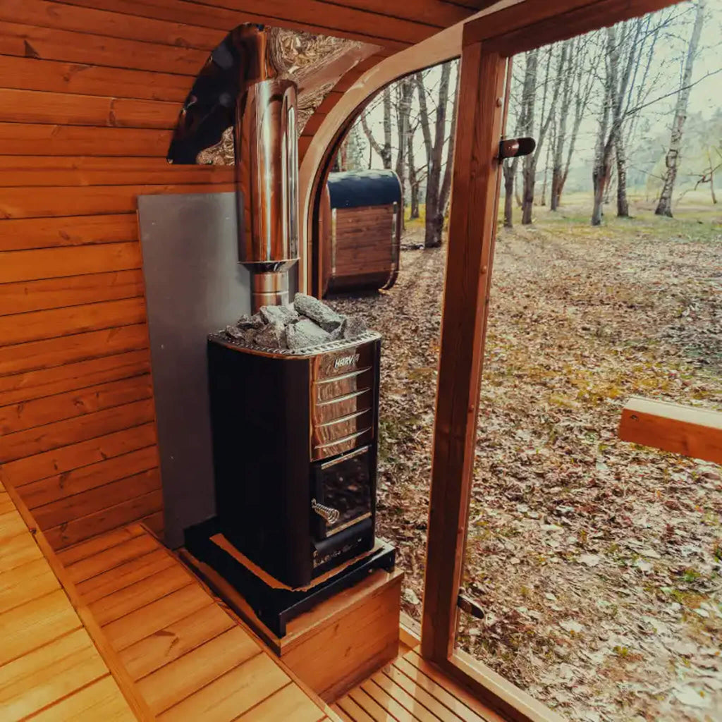 Premium 6-Person Outdoor Scandinavian ThermoWood Cube Sauna Kit With LED Lighting (SAK89146) – SAKSBY WHOLESALE, view 4