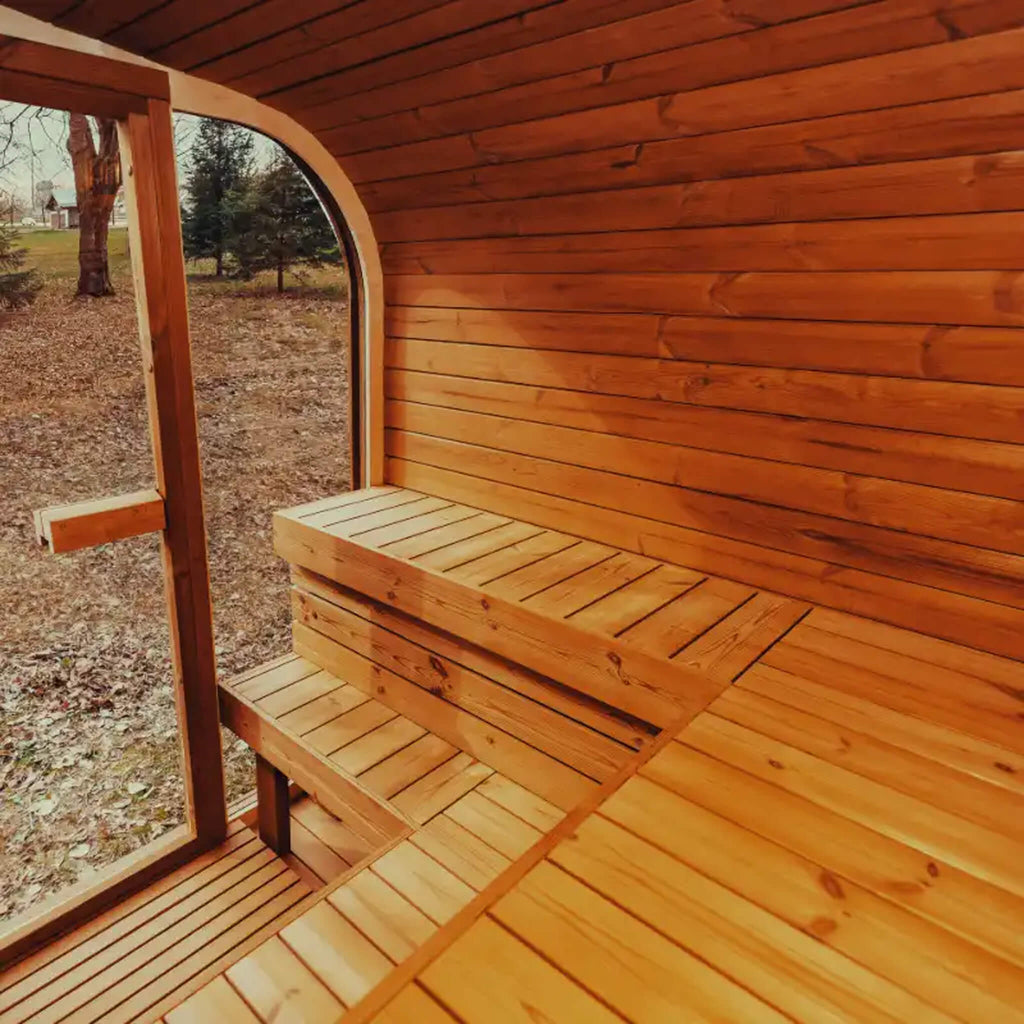 Premium 6-Person Outdoor Scandinavian ThermoWood Cube Sauna Kit With LED Lighting (SAK89146) – SAKSBY WHOLESALE, view 5
