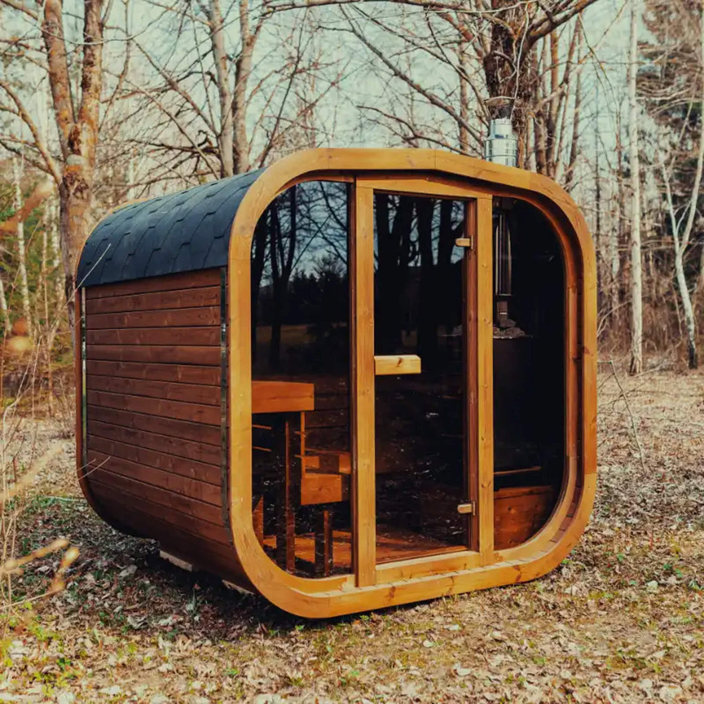 Premium 6-Person Outdoor Scandinavian ThermoWood Cube Sauna Kit With LED Lighting (SAK89146) – SAKSBY WHOLESALE, view 12