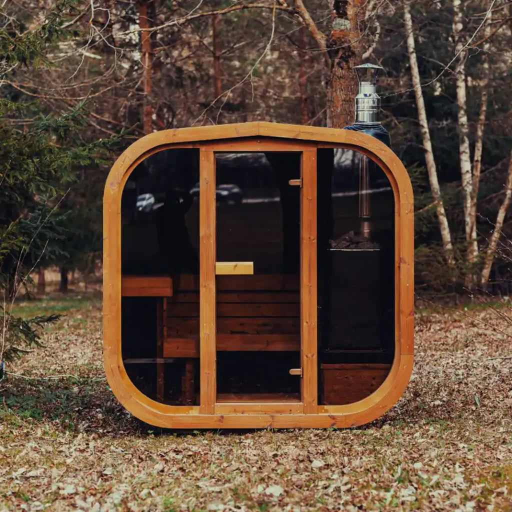 Premium 6-Person Outdoor Scandinavian ThermoWood Cube Sauna Kit With LED Lighting (SAK89146) – SAKSBY WHOLESALE, view 8