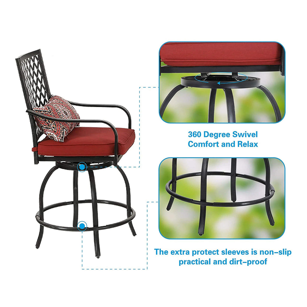 Alora Premium 6-Piece Bar Patio Furniture Set With Umbrella, Swivel Chairs, And Cushions (SAK90375) – SAKSBY WHOLESALE, view 