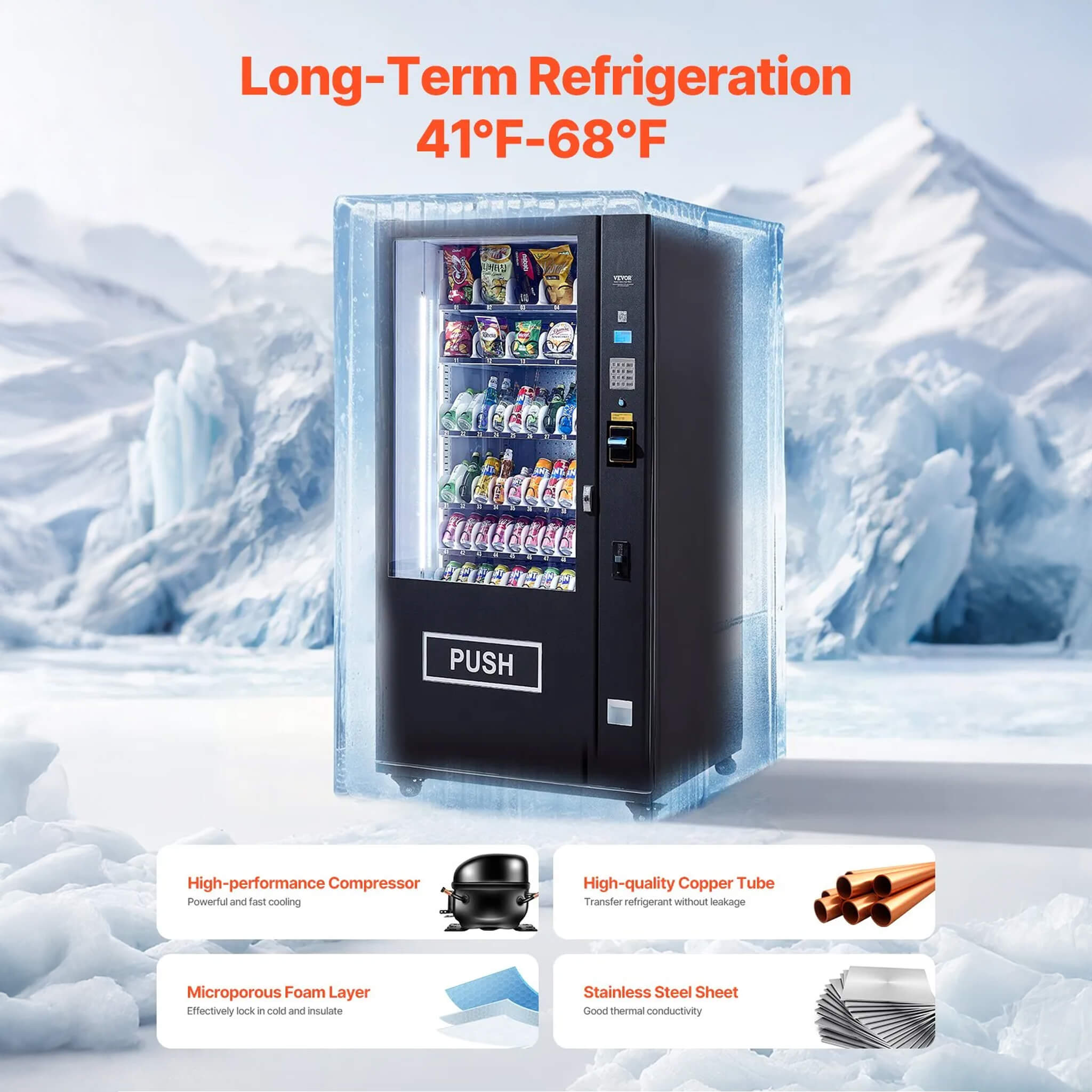 Premium 60-Slot Combo Vending Machine With ICT Bill And Coin Acceptor (SAK31842) – SAKSBY WHOLESALE, view 4