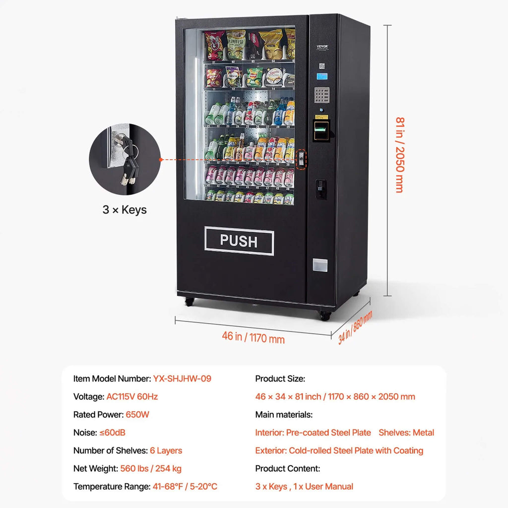 Premium 60-Slot Combo Vending Machine With ICT Bill And Coin Acceptor (SAK31842) – SAKSBY WHOLESALE, view 11