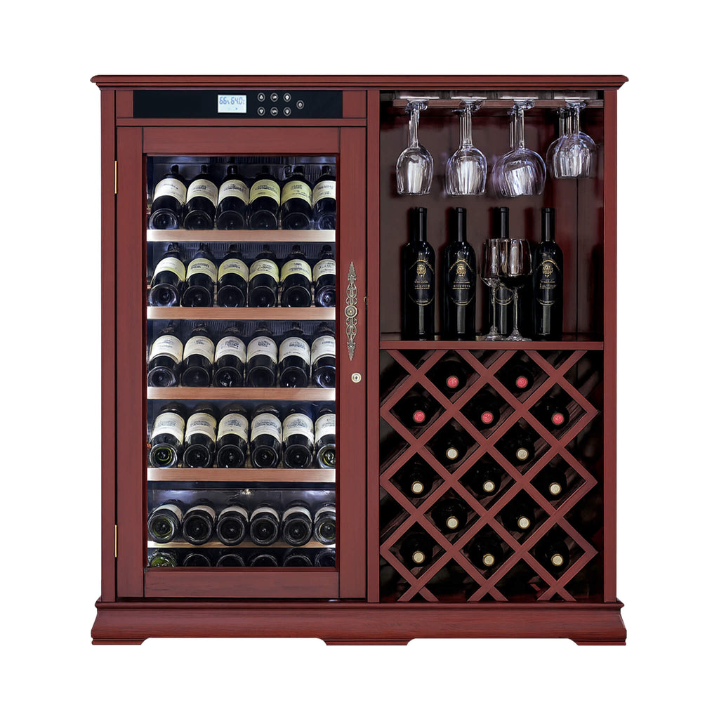 Nuvia 69-Bottle Wooden Wine Cooler Cabinet With Built-In Storage (SAK17539) – SAKSBY WHOLESALE