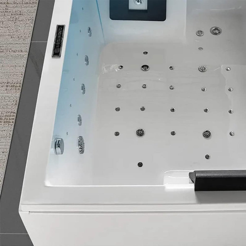 Nuvia Luxara 71-Inch Premium Modern Acrylic Soaking Bathtub With Bubble Jets And LED Lighting (SAK26415) – SAKSBY WHOLESALE, 
