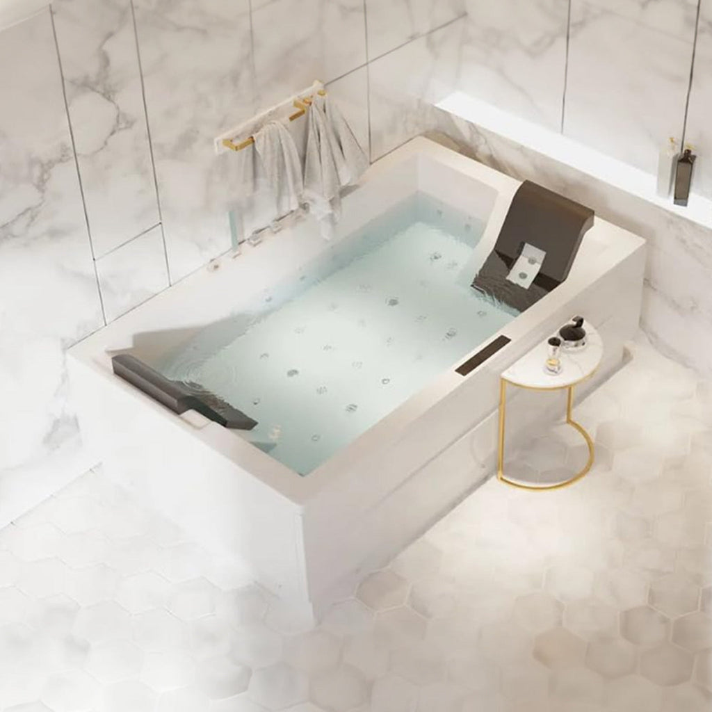 Nuvia Luxara 71-Inch Premium Modern Acrylic Soaking Bathtub With Bubble Jets And LED Lighting (SAK26415) – SAKSBY WHOLESALE, 
