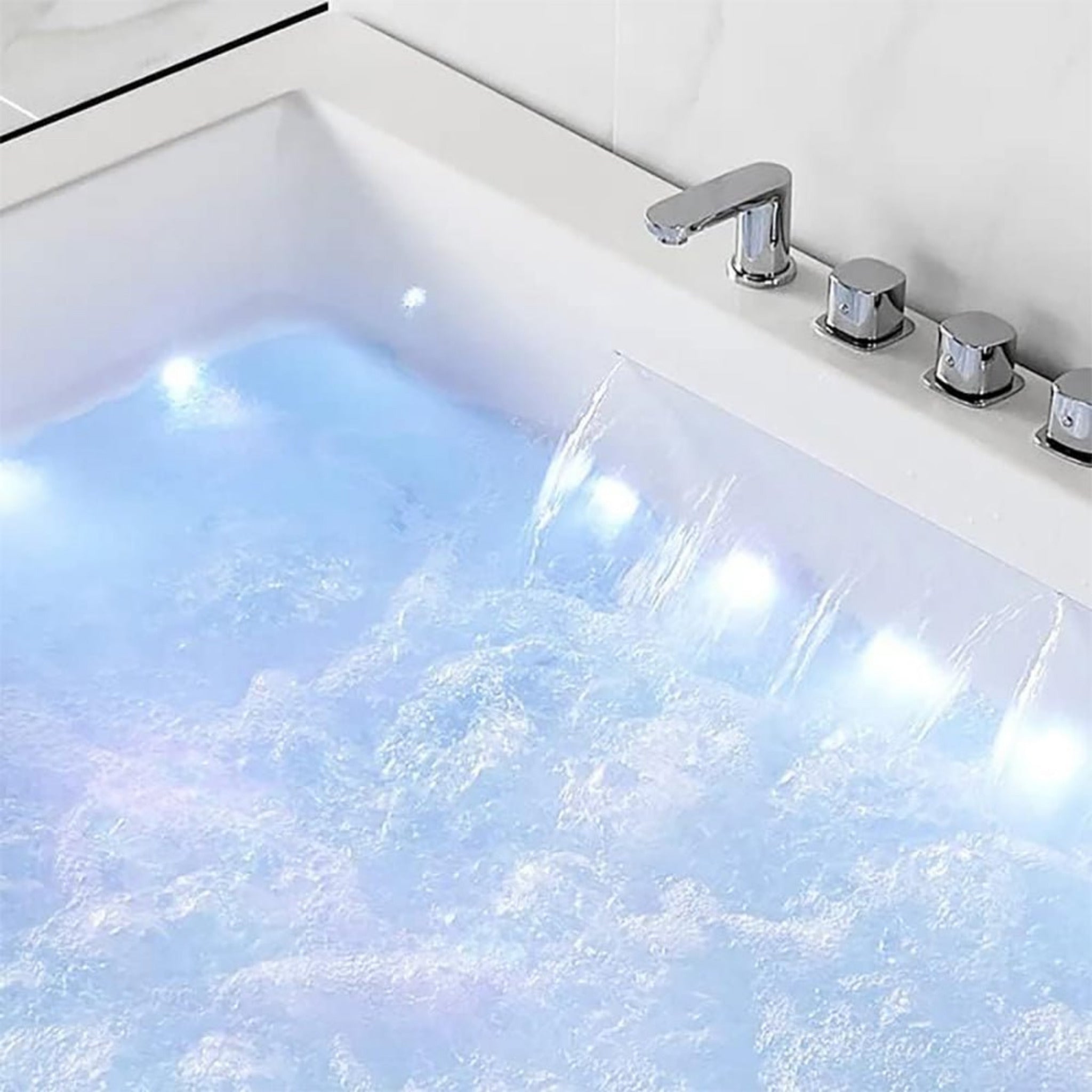 Nuvia Luxara 71-Inch Premium Modern Acrylic Soaking Bathtub With Bubble Jets And LED Lighting (SAK26415) – SAKSBY WHOLESALE, 