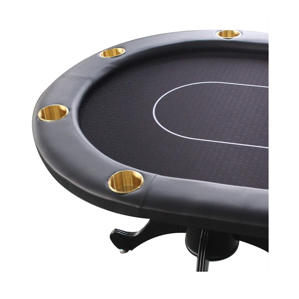 Premium 96-Inch 10-Player Oval Poker Table With Cup Holders (SAK51874) – SAKSBY WHOLESALE, view 3