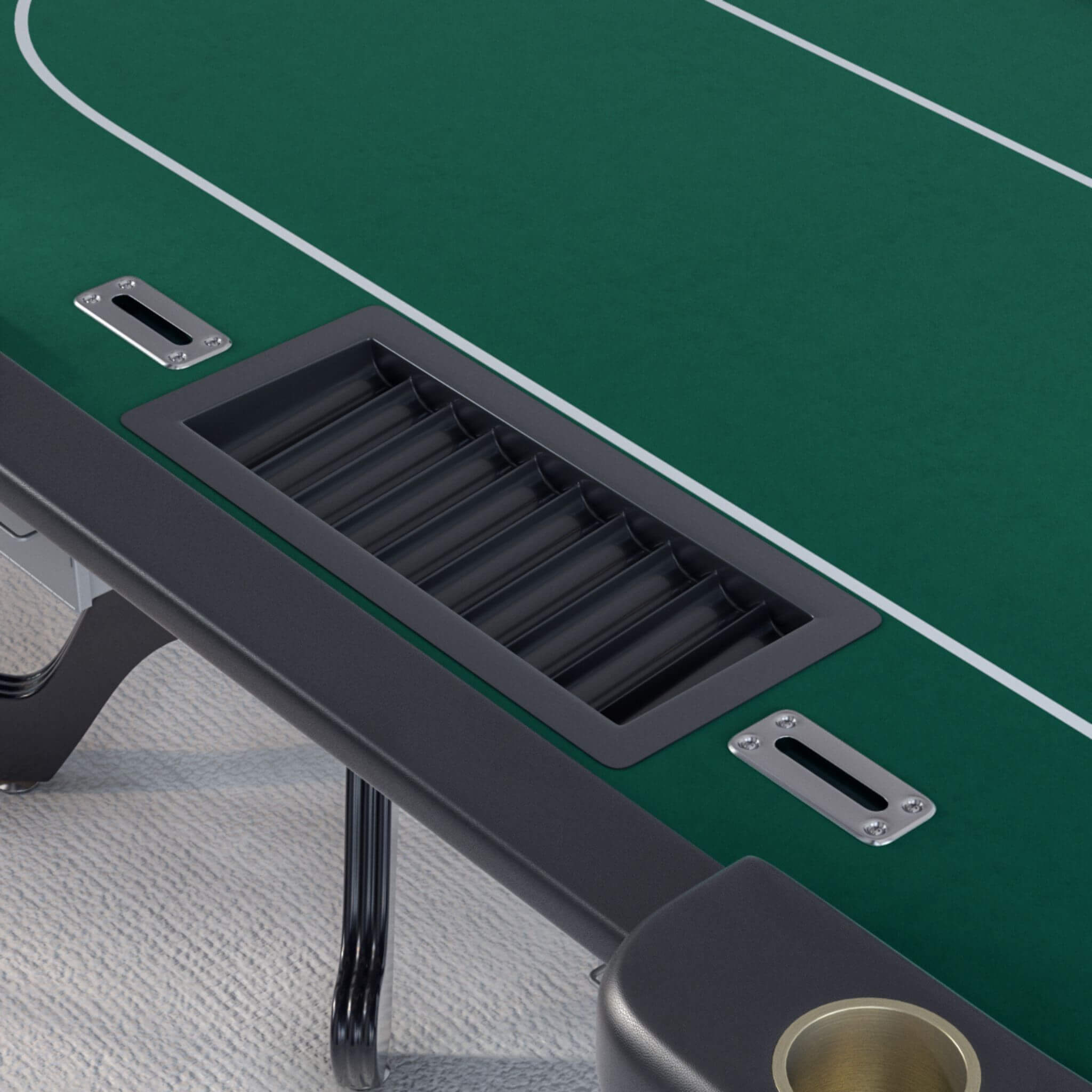 Premium 96-Inch Aura Oval Poker Table With Cup Holders, Chips Tray And Drop Box (SAK31045) – SAKSBY WHOLESALE, view 5