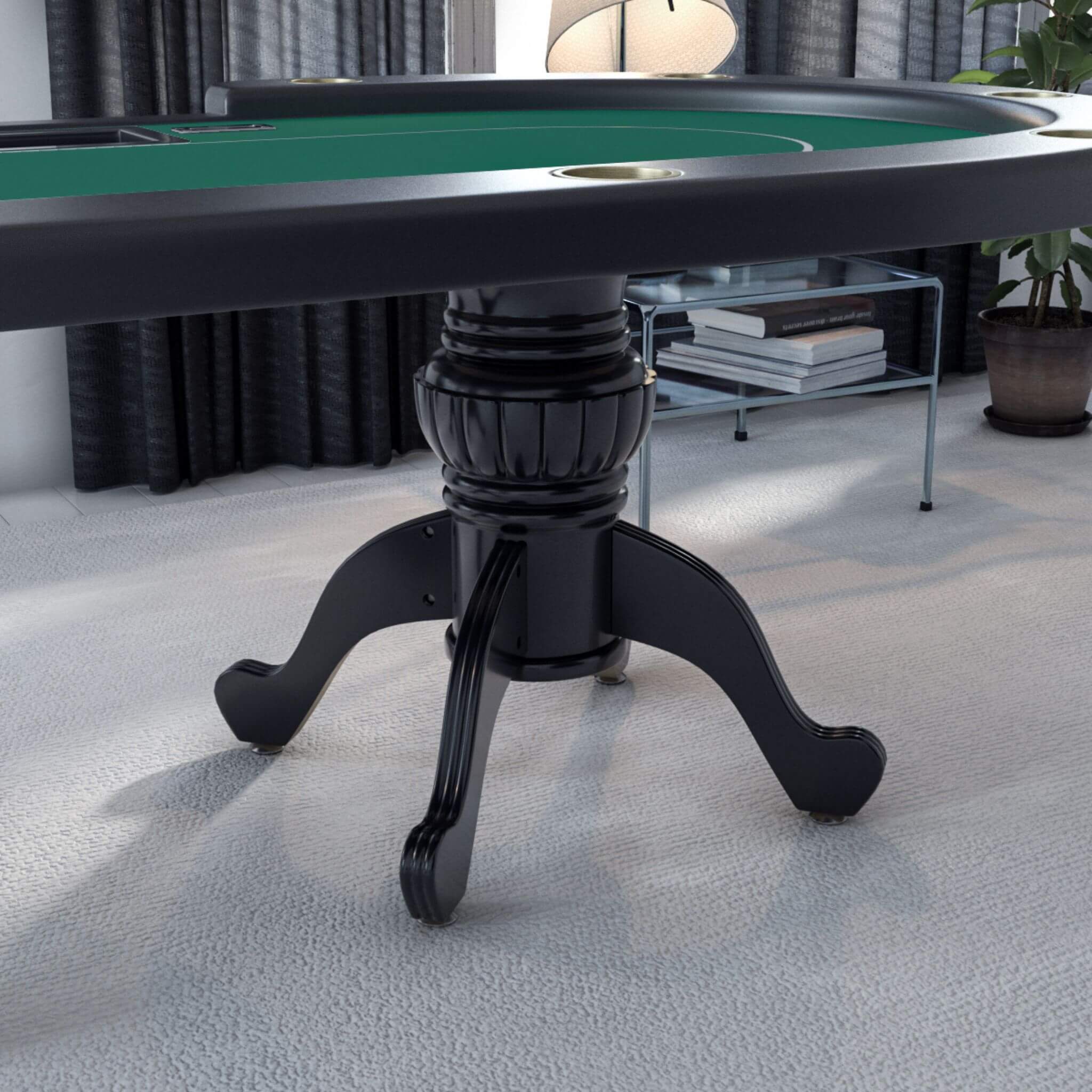 Premium 96-Inch Aura Oval Poker Table With Cup Holders, Chips Tray And Drop Box (SAK31045) – SAKSBY WHOLESALE, view 3