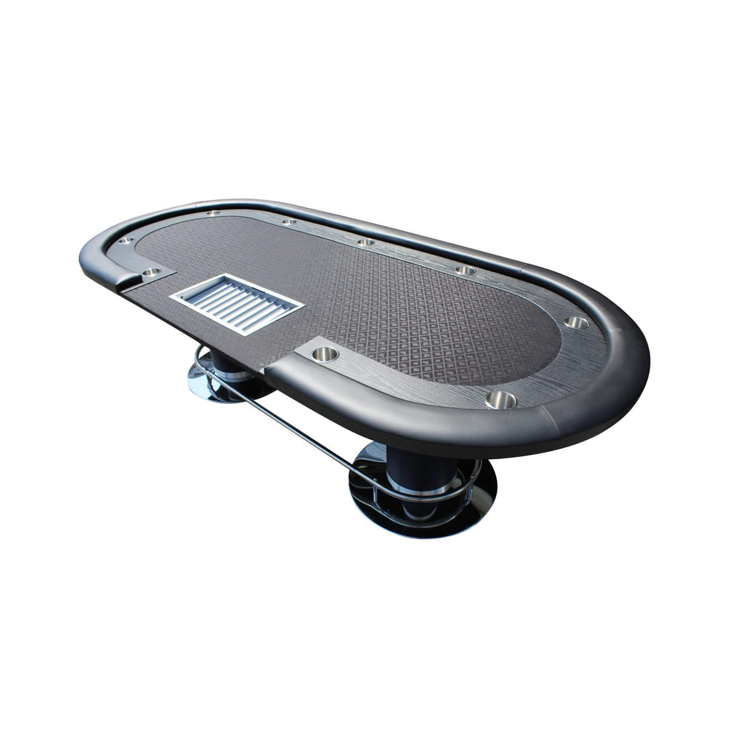 Premium 96-Inch Oval Poker Table With Racetrack And Chips Tray (SAK66823) – SAKSBY WHOLESALE